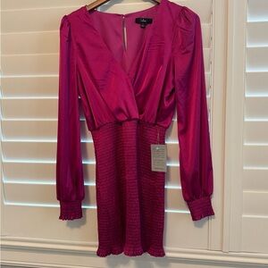 Lulu's Fuchsia Long Sleeve Dress